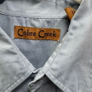 Cobra Creek Men's Casual Blue Button Down Shirt